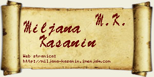 Miljana Kašanin vizit kartica